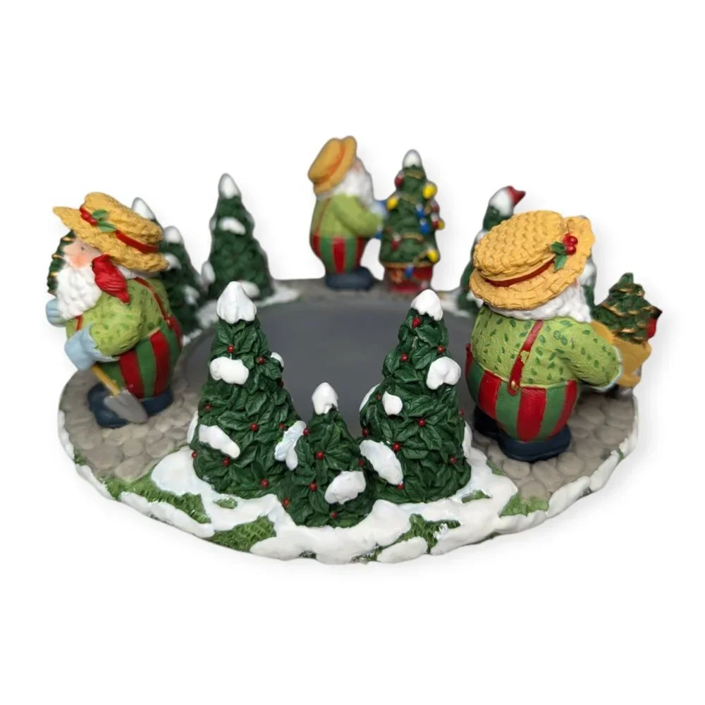 The White Barn Candle Co Christmas Trees w/Santa Jar Candle Holder